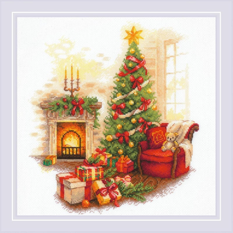 Riolis - Christmas Serenity 2265, Christmas Cross Stitch Kits 11¾"x11¾, Cross Stitch Kit for Beginners & Advanced, Cross Stitch Kits for Adults, Counted Stitching Kits, Embroidery Kit - Image 1